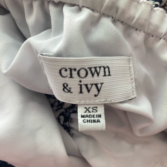 Crown & Ivy Blue & White Giraffe Print One Shoulder Dress XS - Picture 6 of 6